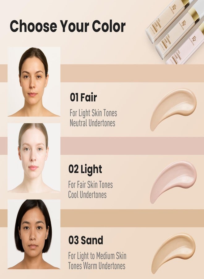 FV Waterproof Liquid Concealer, Lightweight & Longwear, Full Coverage for Dark Circles, Redness, Fine Lines and Acne, Matte Hydrating Concealer Makeup for Women, 03 Sand - Image 5